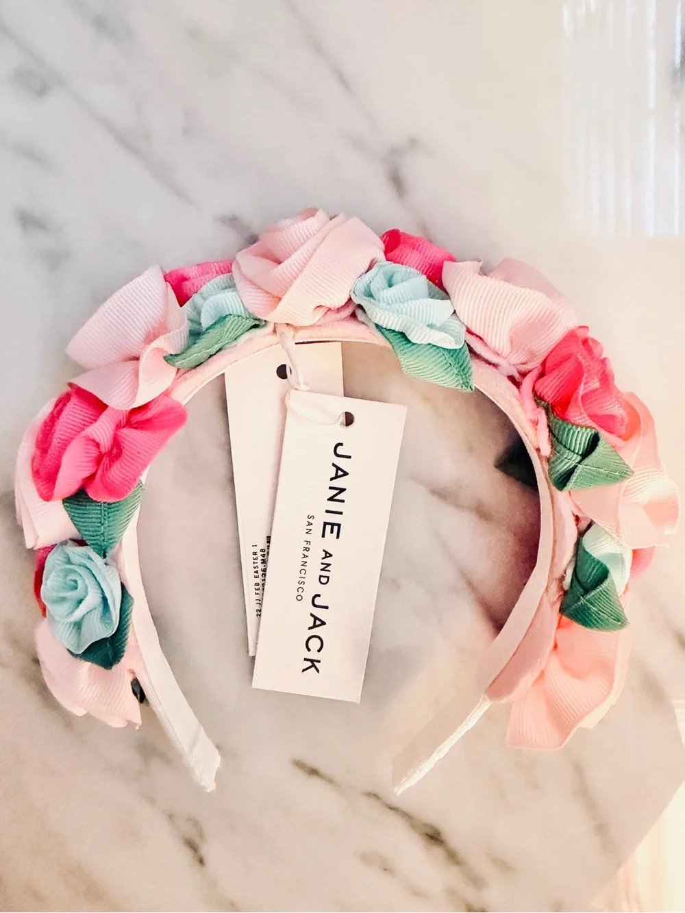 NWT Janie and Jack Pink Flower Crown Headband